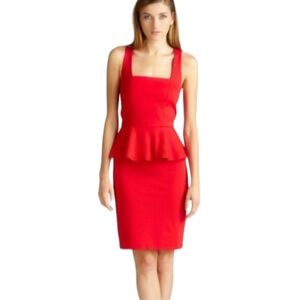 NWT Carmen Marc Valvo Cocktail Red Party Dress Sz Large